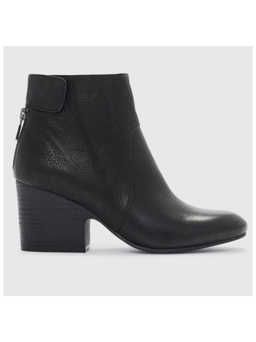 EILEEN FISHER Harris Tumbled Leather Ankle Bootie Black size 9 Lagenlook Goth